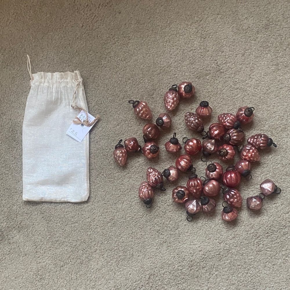 Set of Pink Glass Ornaments